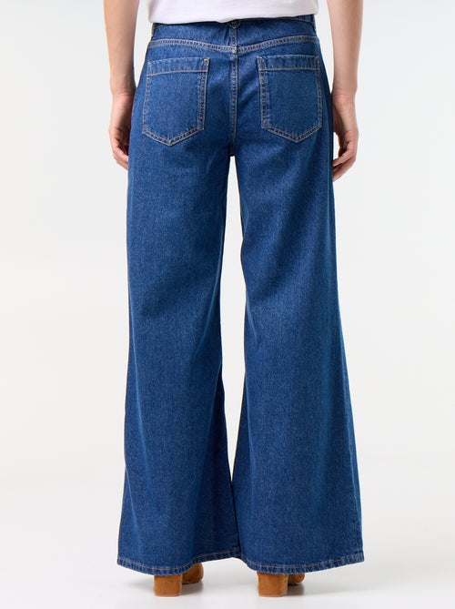 Wide leg jeans / ruimvallend model met opgestikte zakken - Kiabi