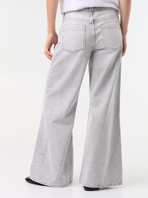 Wide leg jeans / ruimvallend model met opgestikte zakken - Kiabi