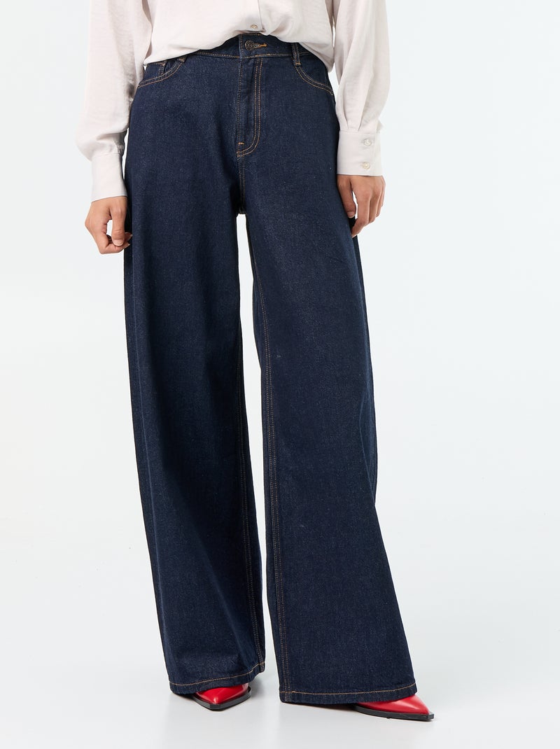 Wide leg jeans / wijde pasvorm Blauw - Kiabi