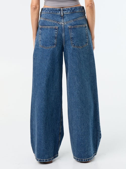 Wide leg jeans / wijde pasvorm met motief - Kiabi