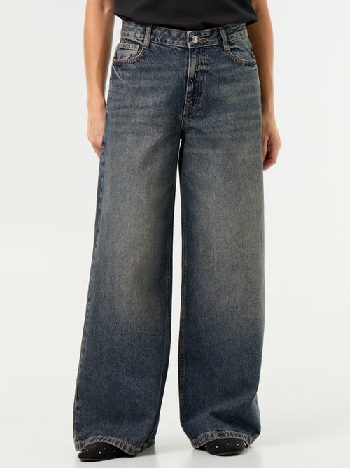 Wide leg jeans / wijde pasvorm met motief - Kiabi Wide leg jeans / wijde pasvorm met motief - Kiabi