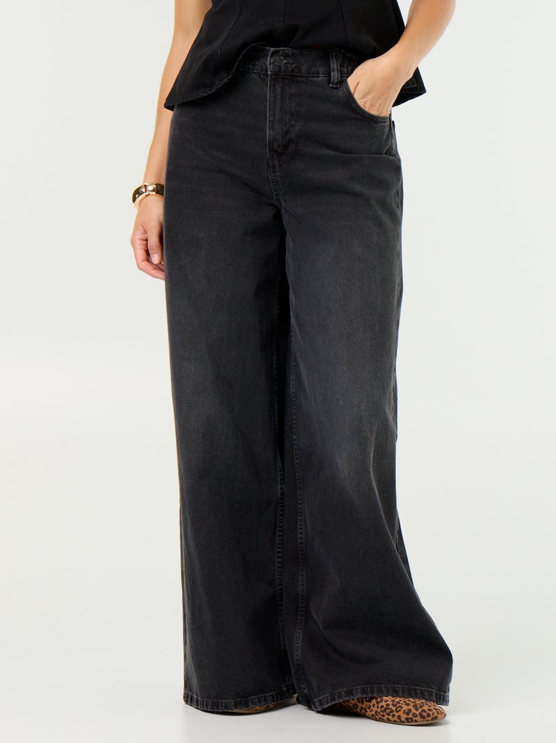 Wide leg jeans Zwart - Kiabi