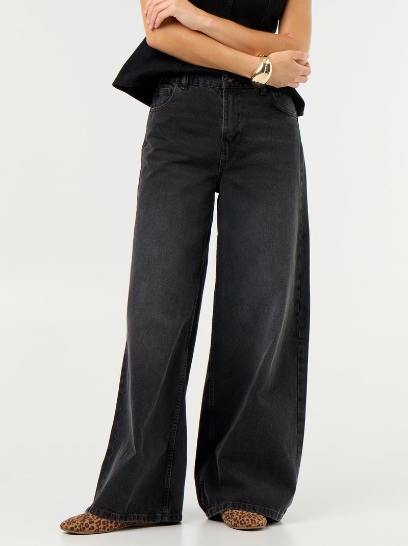 Wide leg jeans Zwart - Kiabi