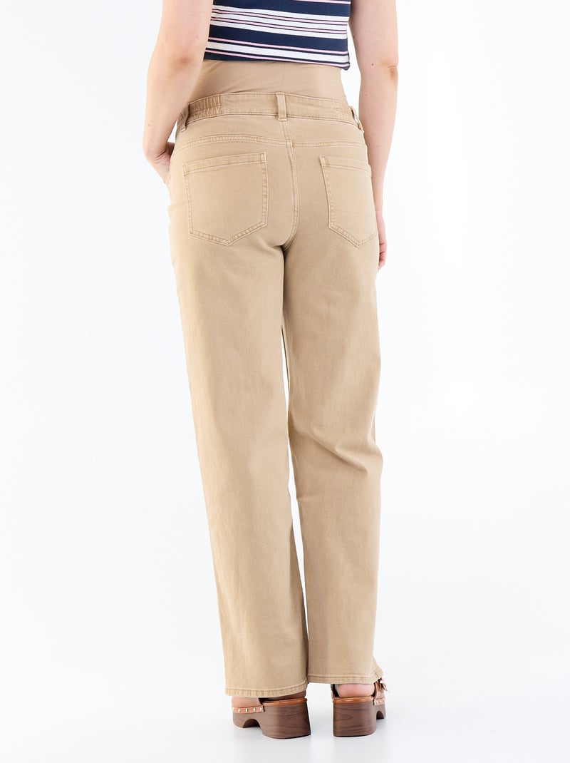 Wide leg-zwangerschapsbroek Biege - Kiabi
