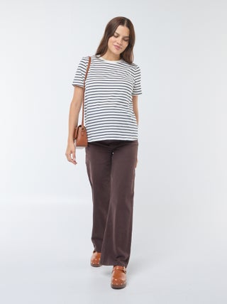 Wide leg zwangerschapsbroek met luipaardprint