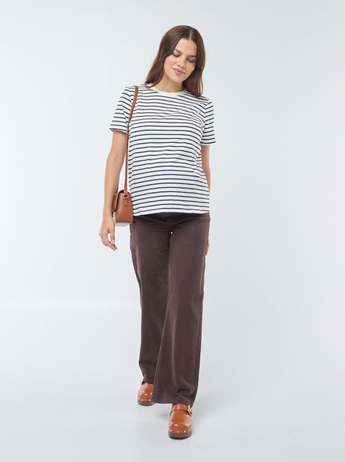 Wide leg zwangerschapsbroek met luipaardprint - Kiabi
