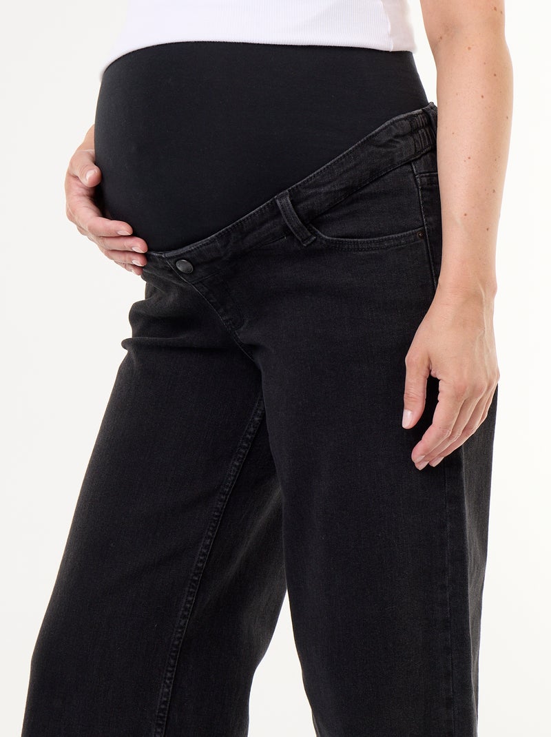 Wide leg zwangerschapsjeans Zwart - Kiabi