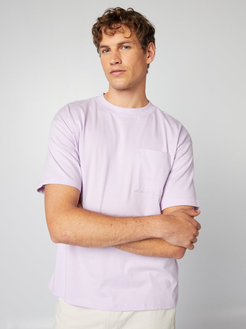 Wijd, effen T-shirt paars - Kiabi
