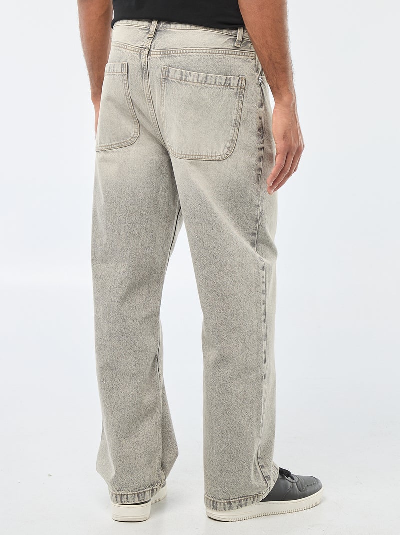 Wijd model / relaxed fit jeans met 5 zakken Grijs - Kiabi