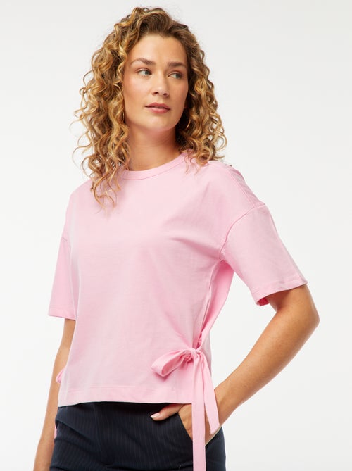 Wijd T-shirt met knopen - Kiabi