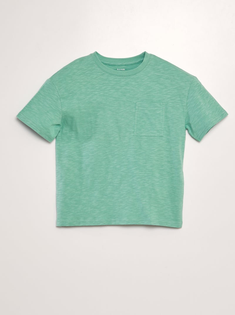 Wijd T-shirt met ronde hals GROEN - Kiabi