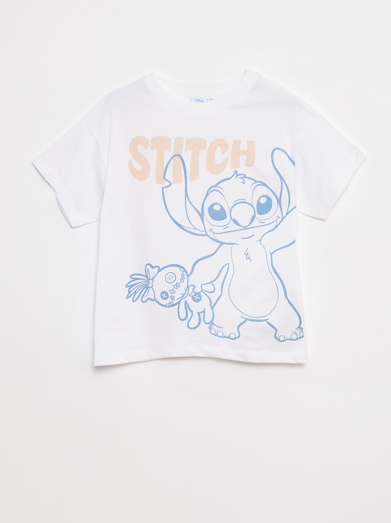 Wijd T-shirt met Stitch-print Wit - Kiabi