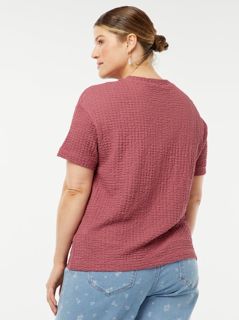 Wijd T-shirt van wafeltricot Rose - Kiabi
