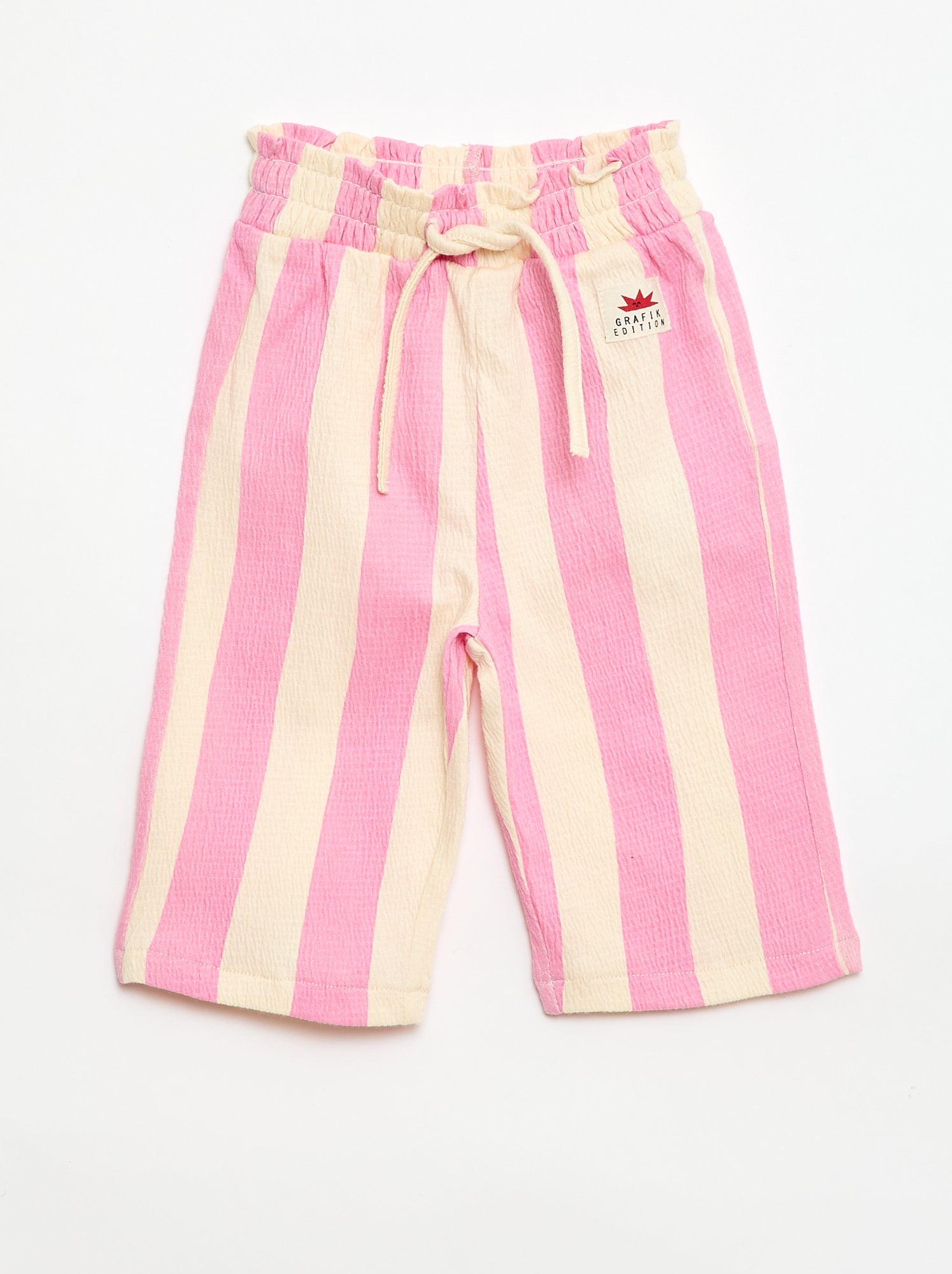 Wijd uitlopende broek met motief