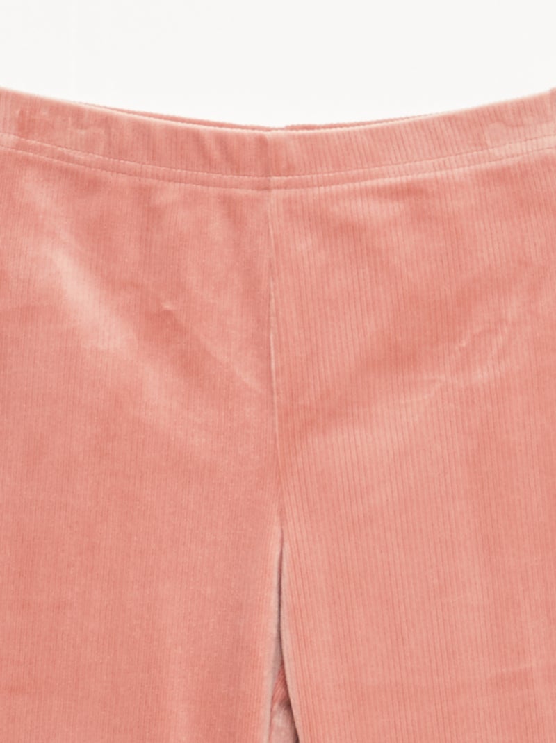 Wijd uitlopende legging van ribfluweel Rose - Kiabi
