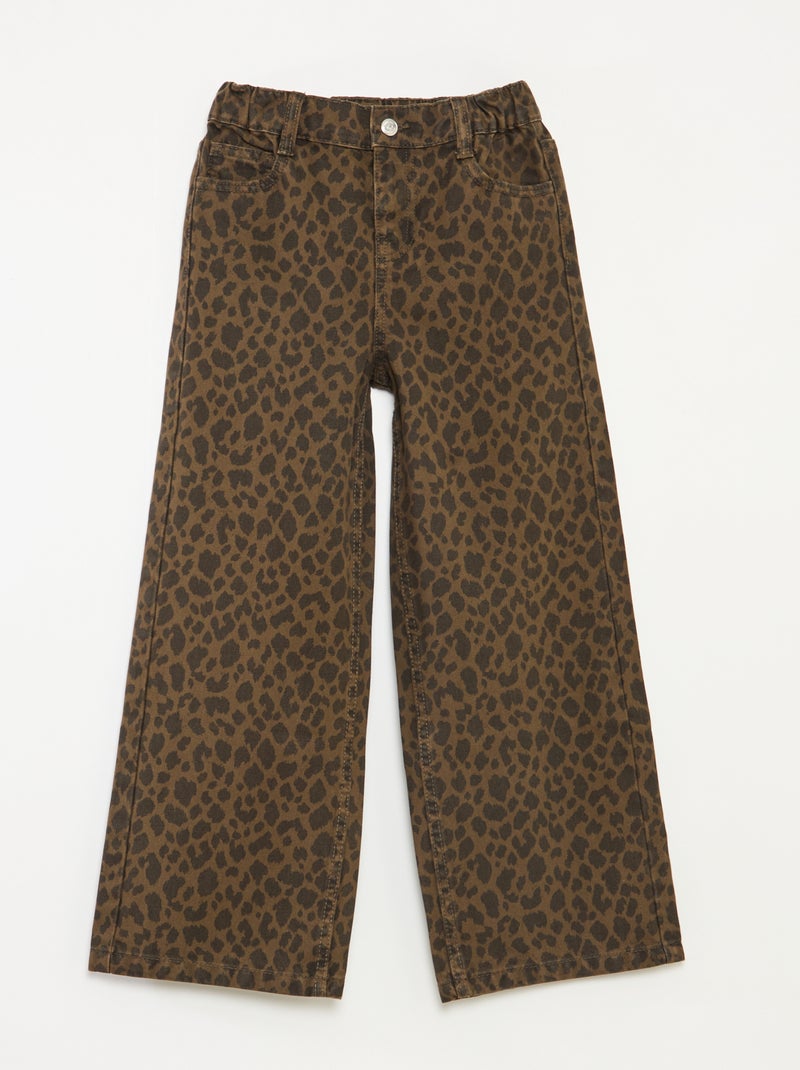 Wijde 5-pocket-jeans van spijkerstof Bruin - Kiabi