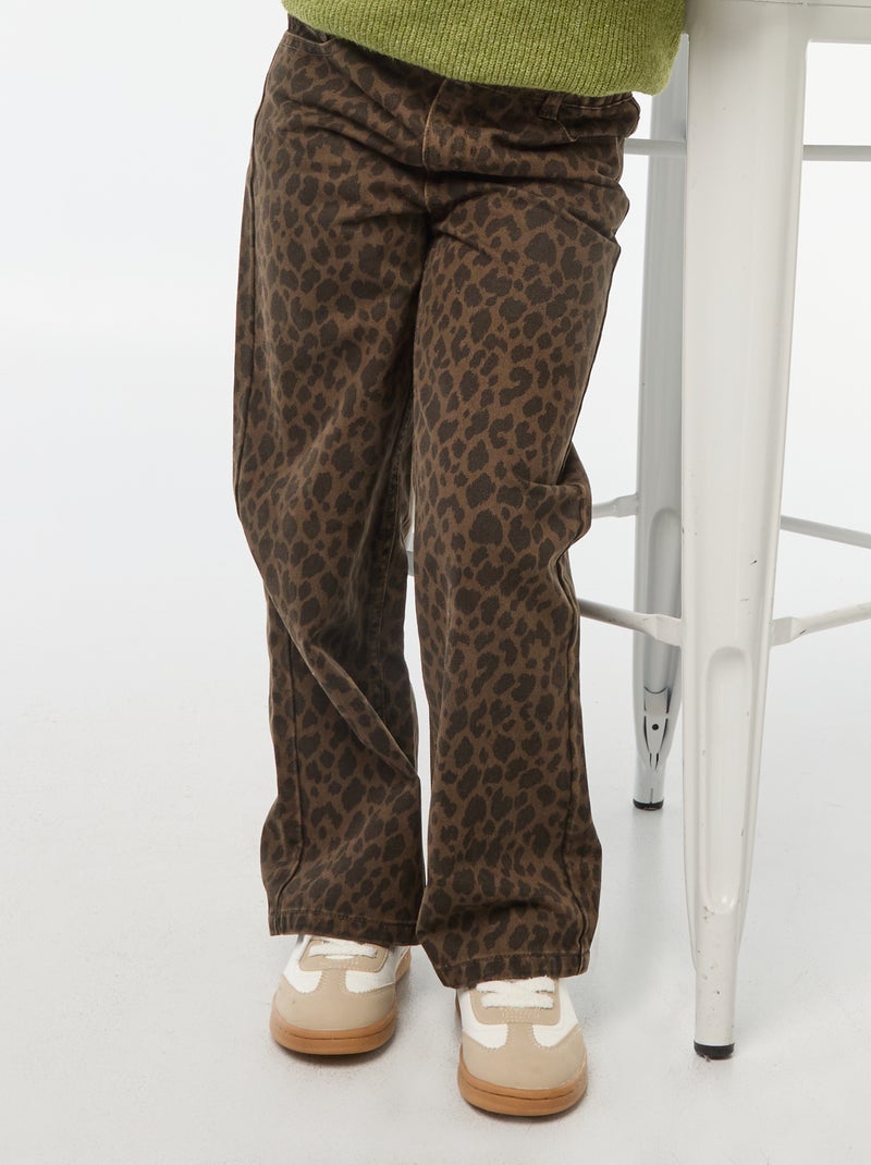 Wijde 5-pocket-jeans van spijkerstof Bruin - Kiabi