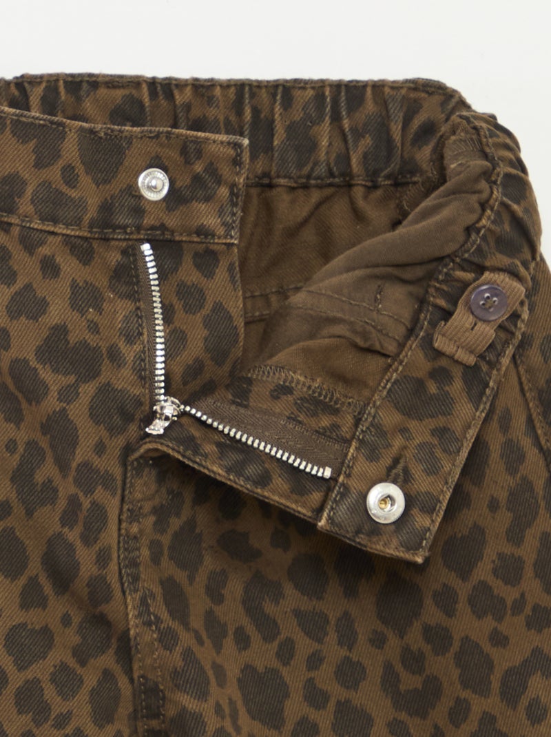 Wijde 5-pocket-jeans van spijkerstof Bruin - Kiabi