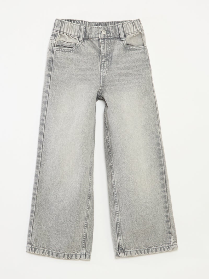 Wijde 5-pocket-jeans van spijkerstof Grijs - Kiabi