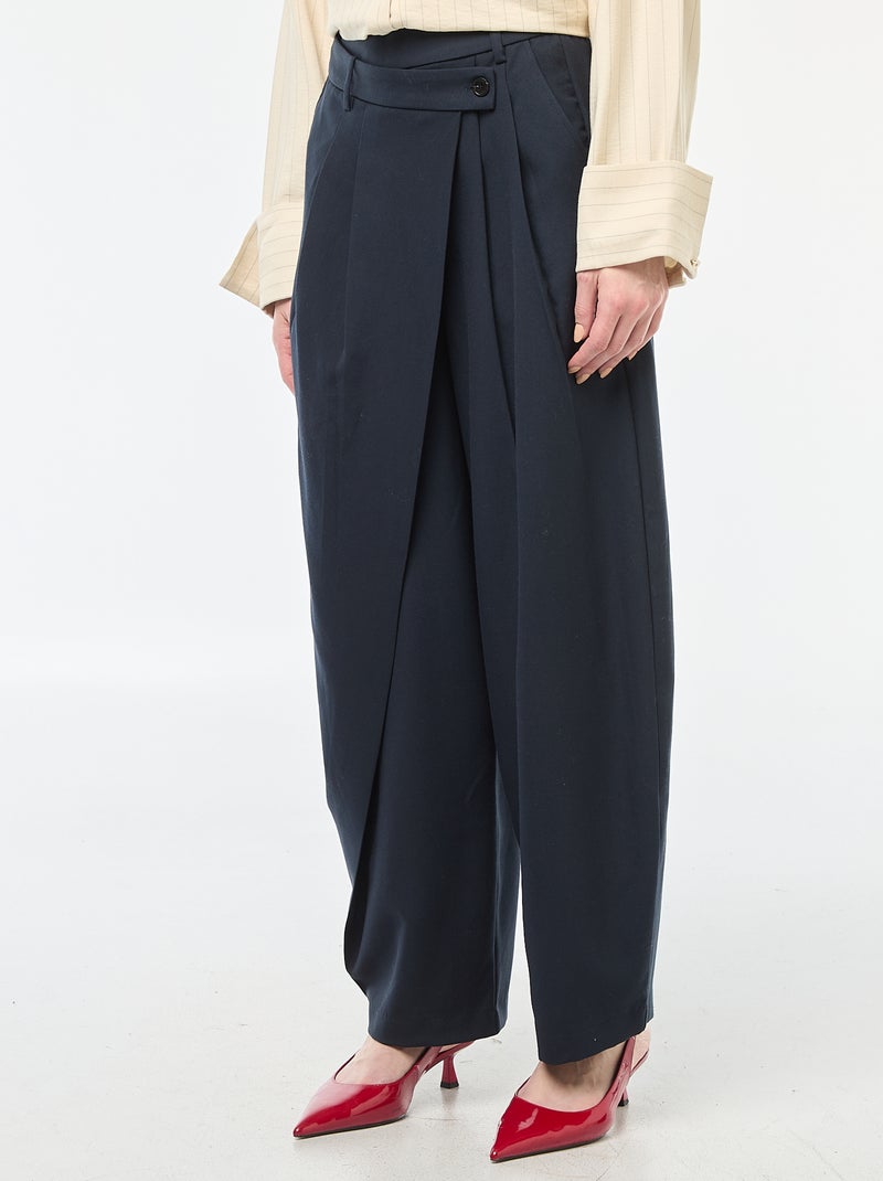 Wijde, asymmetrische broek Blauw - Kiabi