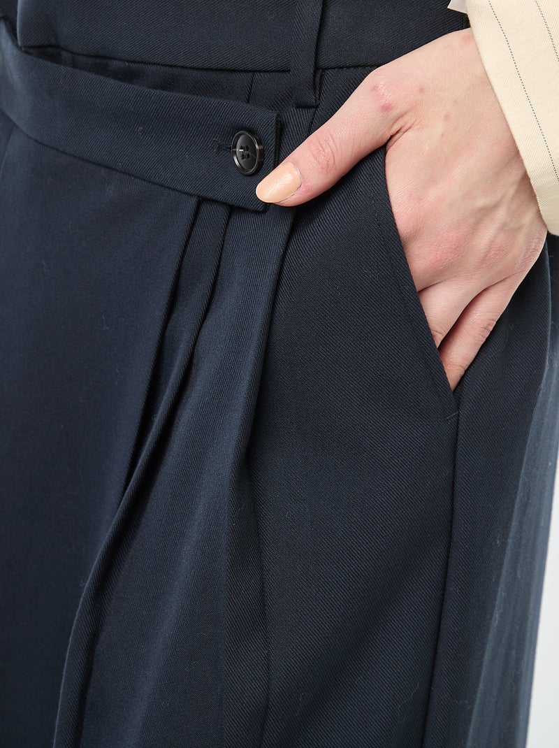 Wijde, asymmetrische broek Blauw - Kiabi