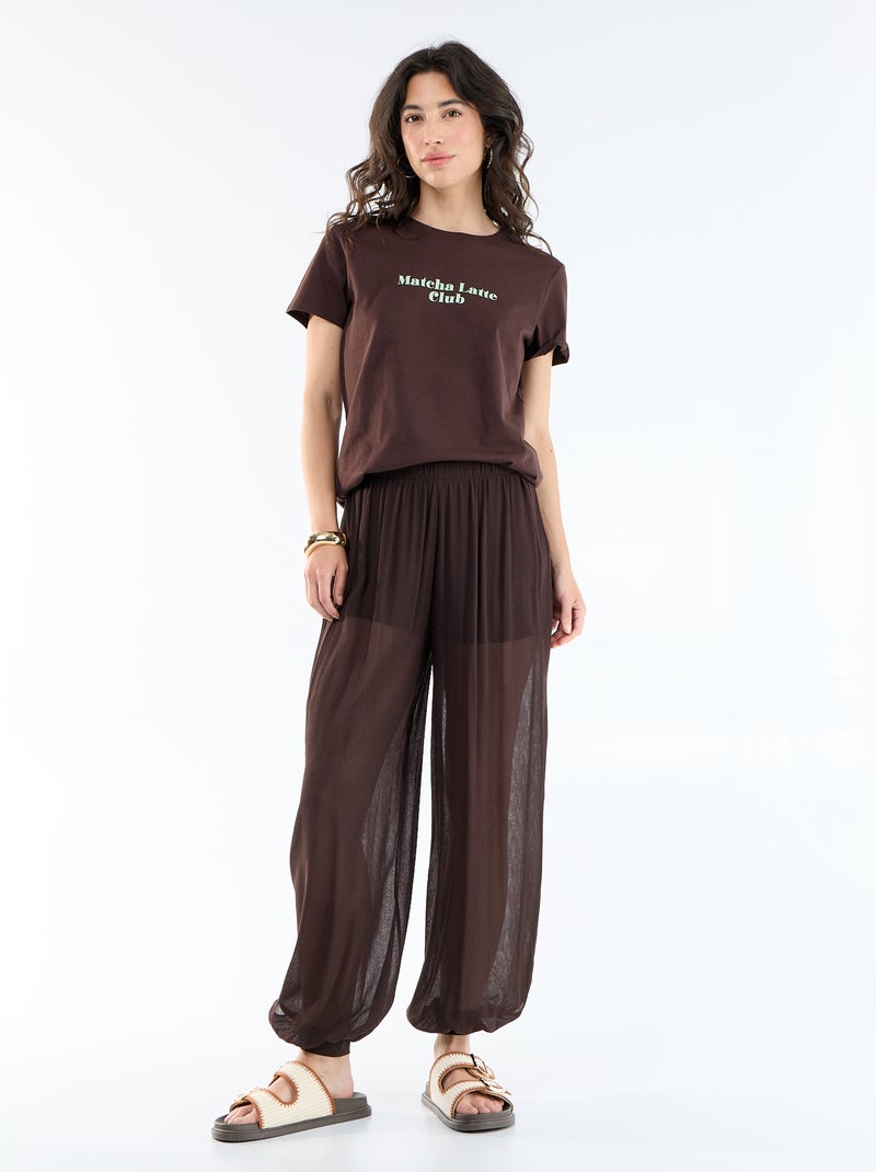 Wijde ballonbroek Bruin - Kiabi