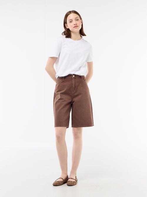 Wijde bermuda van twill - Kiabi