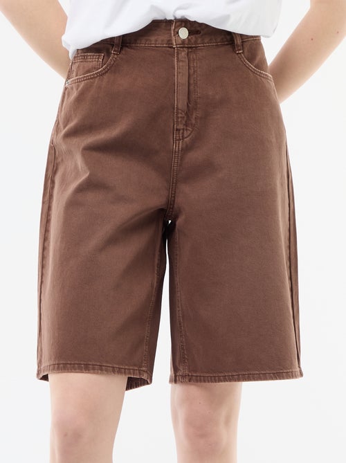 Wijde bermuda van twill - Kiabi