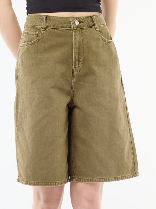 Wijde bermuda van twill - Kiabi