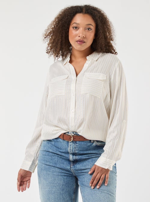 Wijde blouse met streepjes 'Vero Moda Curve' - Kiabi