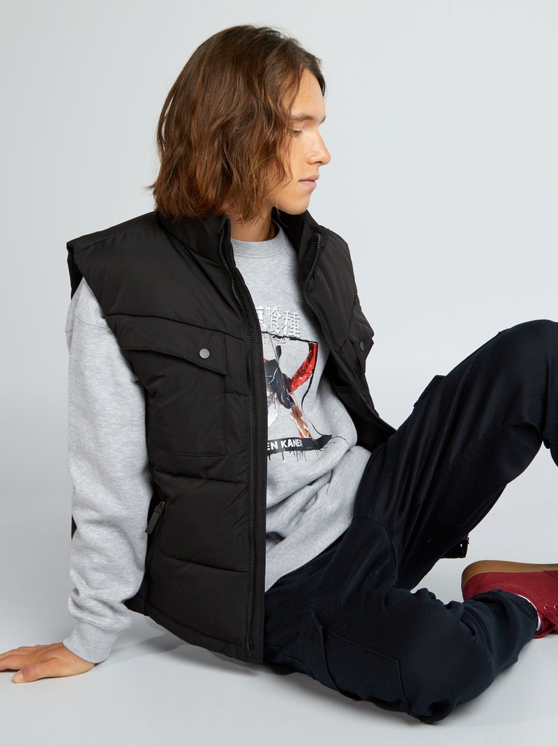 Wijde bodywarmer zwart - Kiabi
