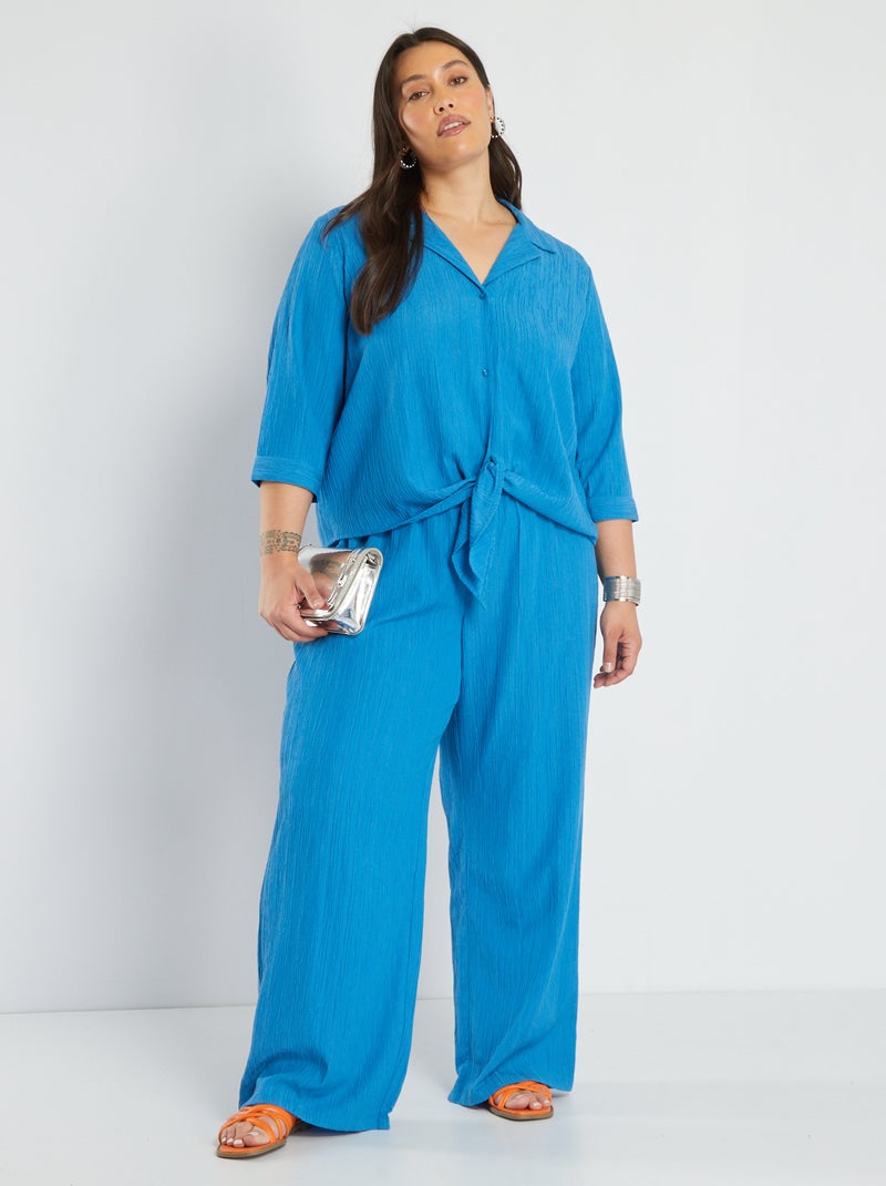 Wijde broek BLAUW - Kiabi