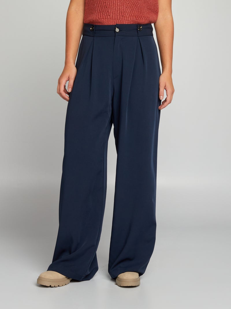 Wijde broek BLAUW - Kiabi
