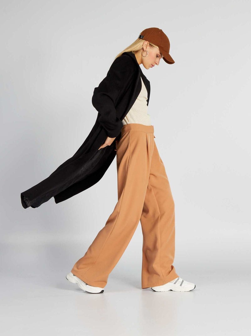 Wijde broek BRUIN - Kiabi