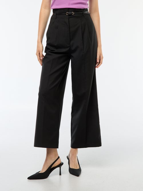 Wijde broek in een chique urban stijl met smalle ceintuur - Kiabi