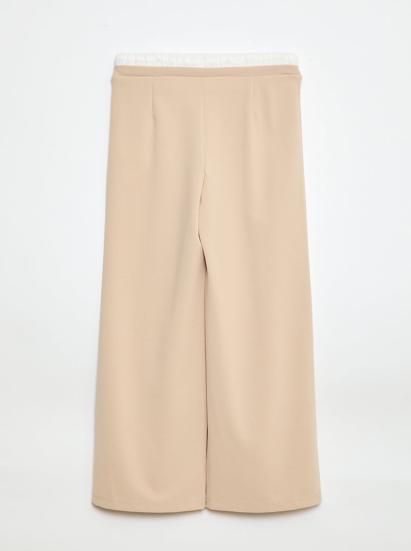 Wijde broek met 2-in-1 effect in boxershortstijl Biege - Kiabi