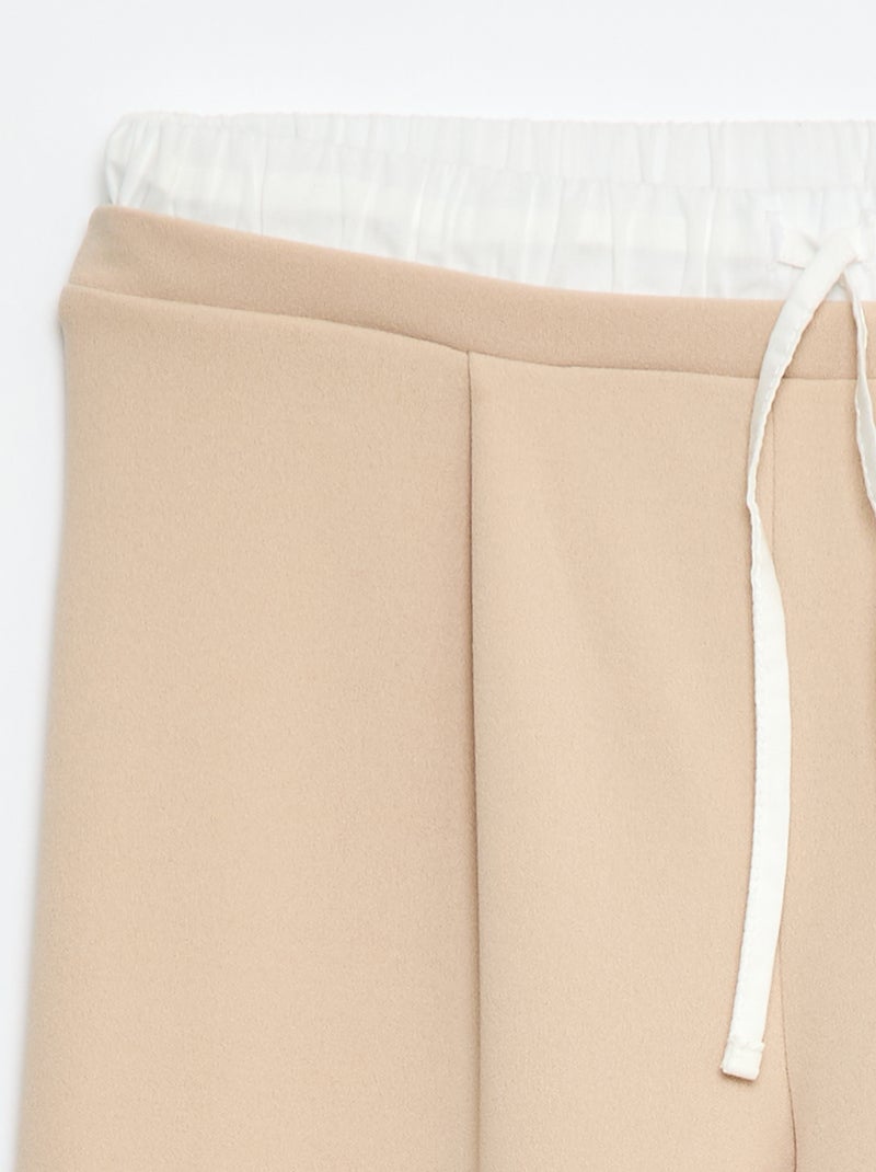 Wijde broek met 2-in-1 effect in boxershortstijl Biege - Kiabi