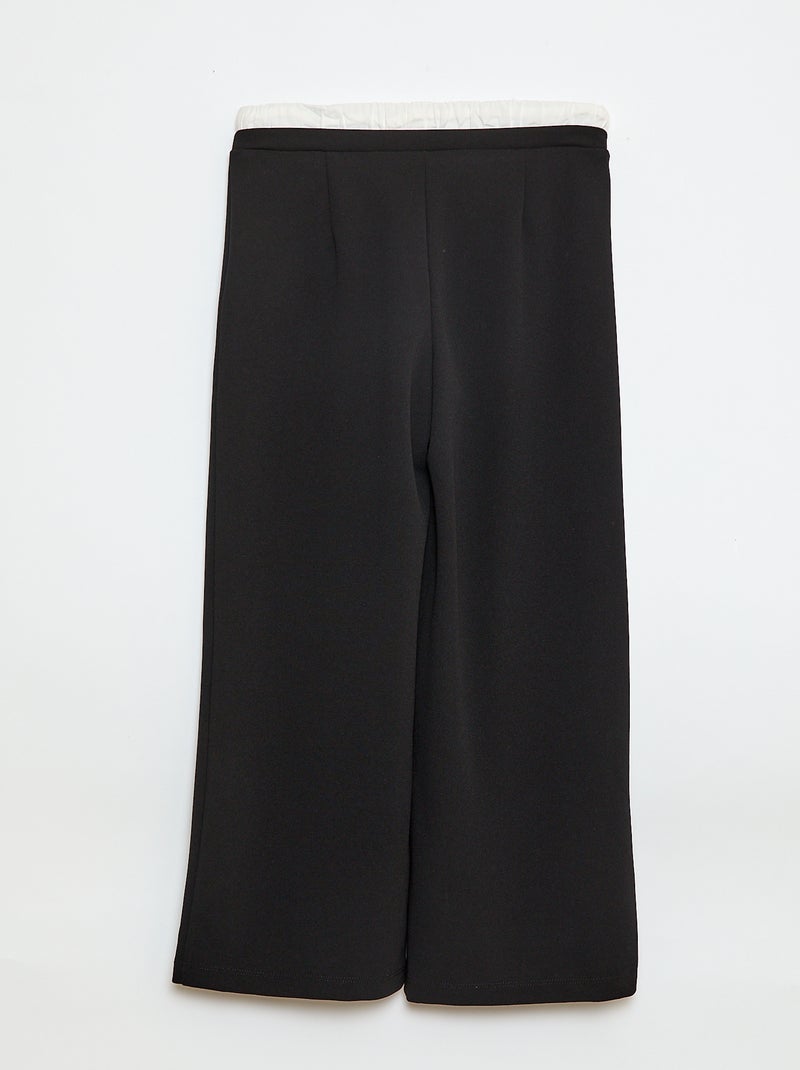 Wijde broek met 2-in-1 effect in boxershortstijl Zwart - Kiabi