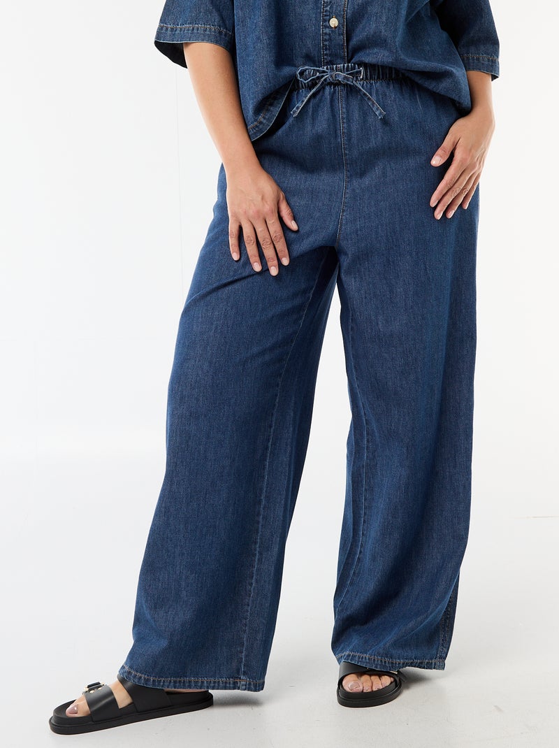 Wijde broek met 2 zakken Blauw - Kiabi