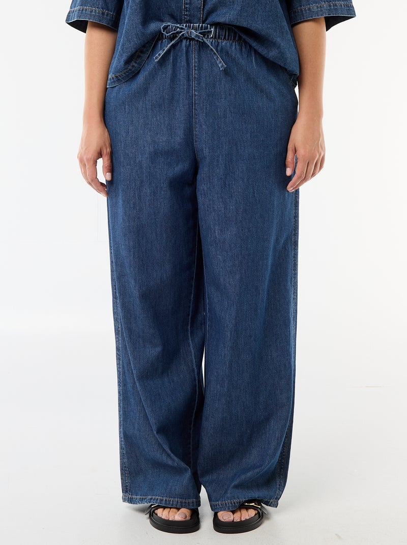 Wijde broek met 2 zakken Blauw - Kiabi