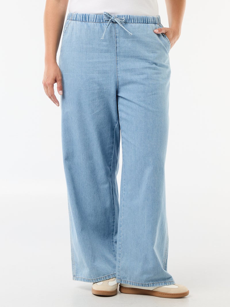 Wijde broek met 2 zakken Blauw - Kiabi