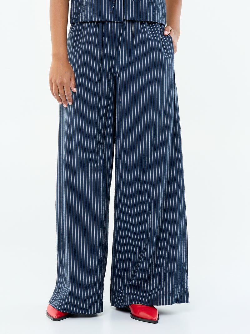 Wijde broek met 2 zakken Blauw - Kiabi