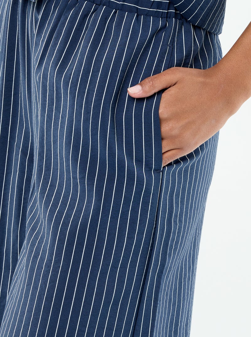 Wijde broek met 2 zakken Blauw - Kiabi