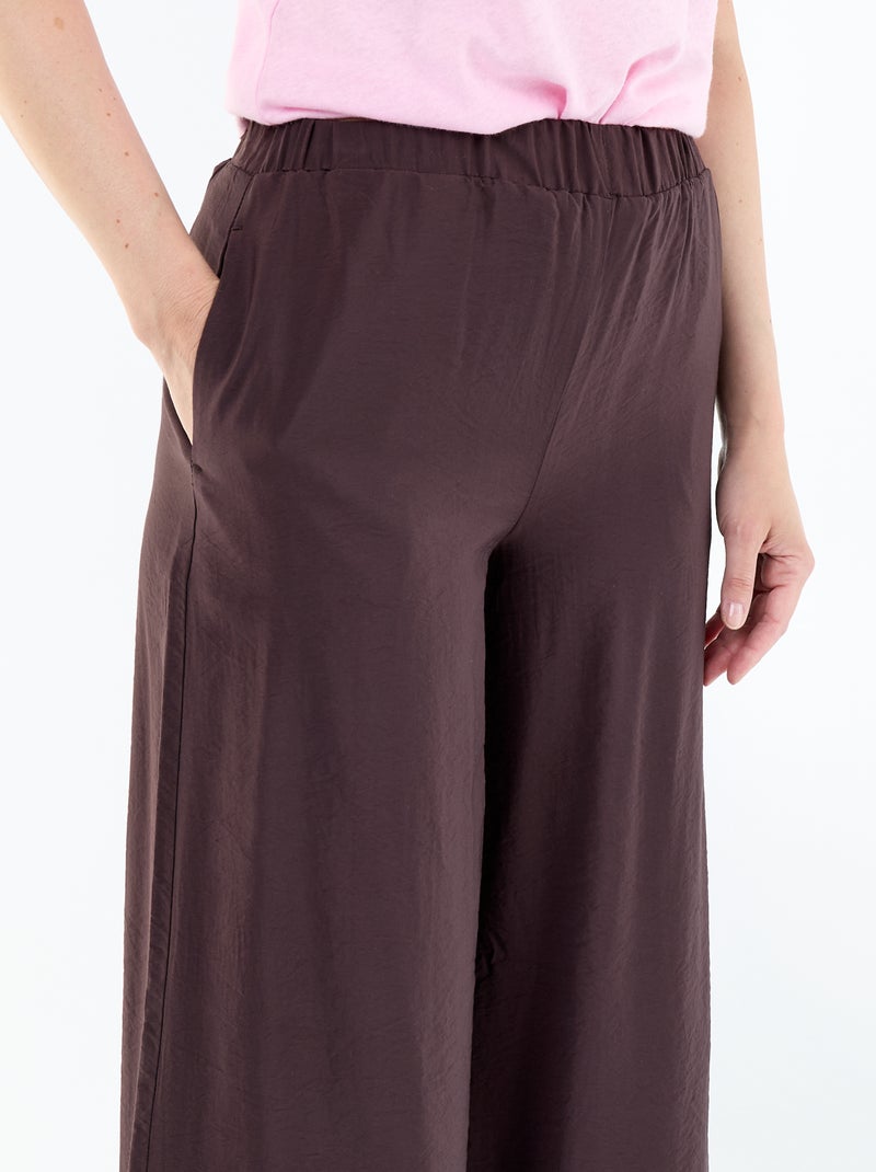 Wijde broek met 2 zakken Bruin - Kiabi