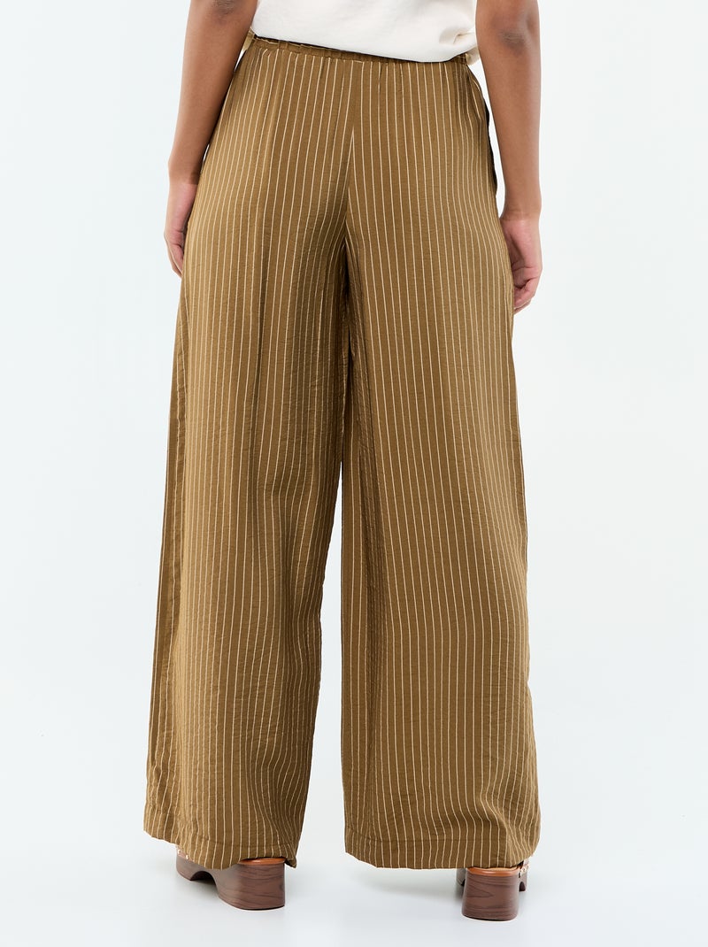 Wijde broek met 2 zakken Kaki - Kiabi