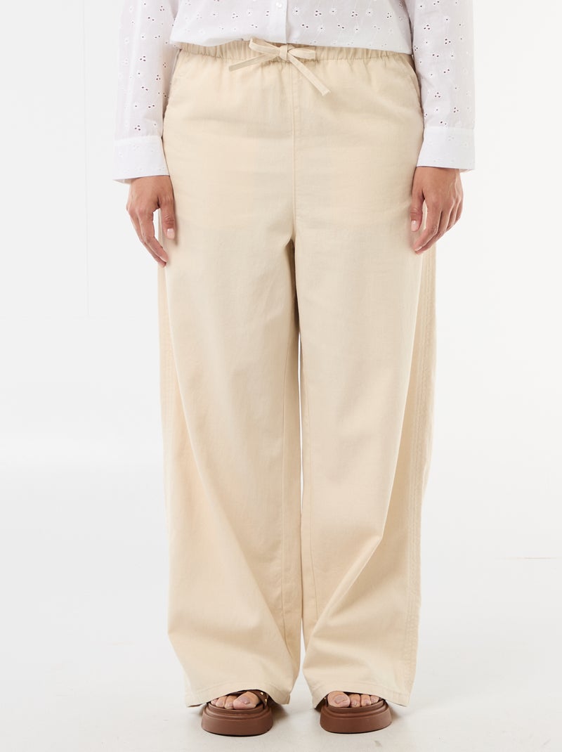 Wijde broek met 2 zakken Wit - Kiabi