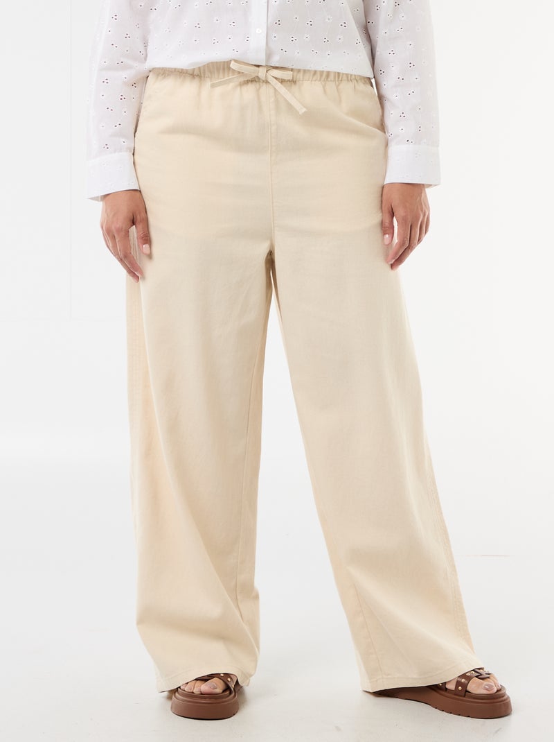 Wijde broek met 2 zakken Wit - Kiabi
