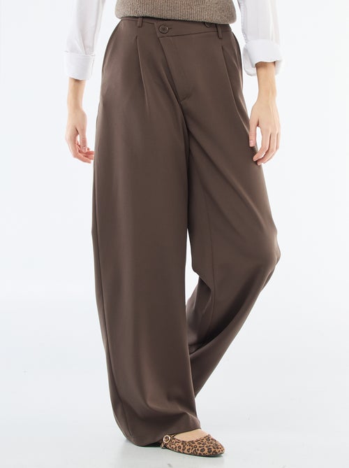 Wijde broek met asymmetrische opening - Kiabi