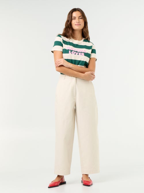 Wijde broek met barrel fit - Kiabi Wijde broek met barrel fit - Kiabi