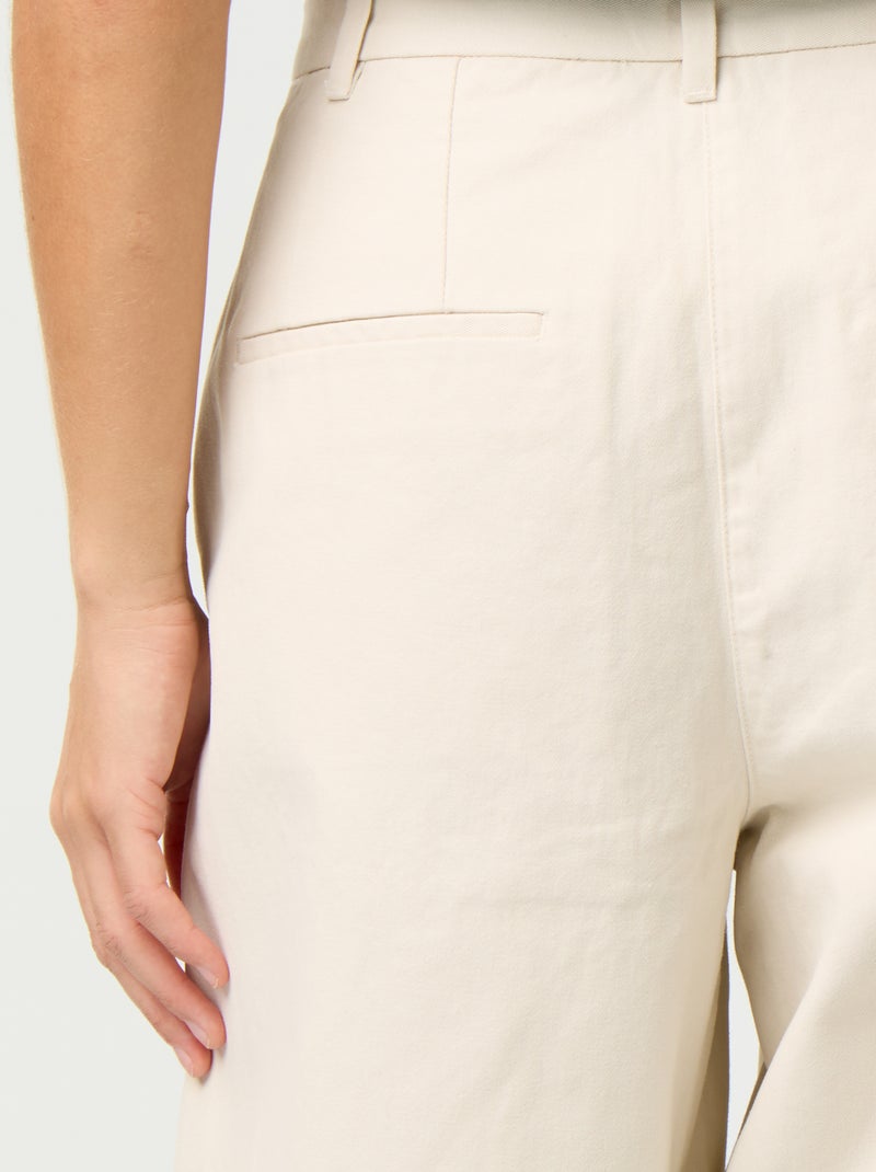 Wijde broek met barrel fit Biege - Kiabi